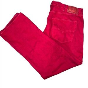 Levi's Men's 501 40x30 Straight Fit Jeans - Red w/ Grunge black Wash R1
